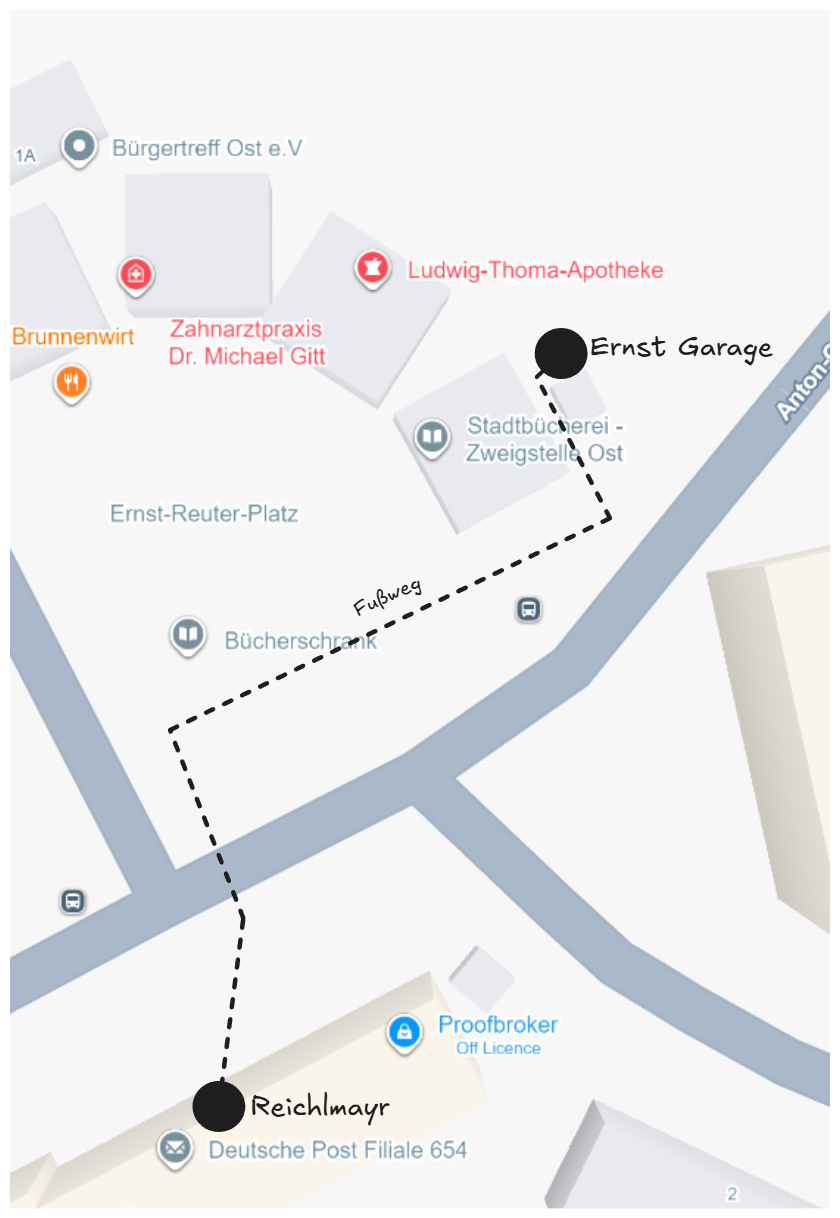 Fußweg zur Garage von Ernst